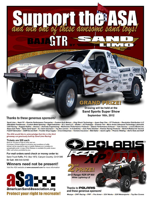 ASA Sand Truck Giveaway Flyer