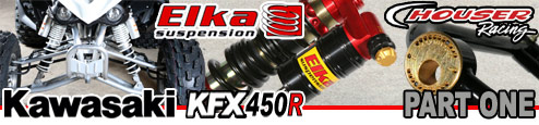 Kawasaki KFX 450R ATV Project Quad build Part One - Elka Suspension & Houser Racing