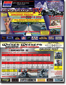 ATV Drag Racing Flyer Wicked Weekend