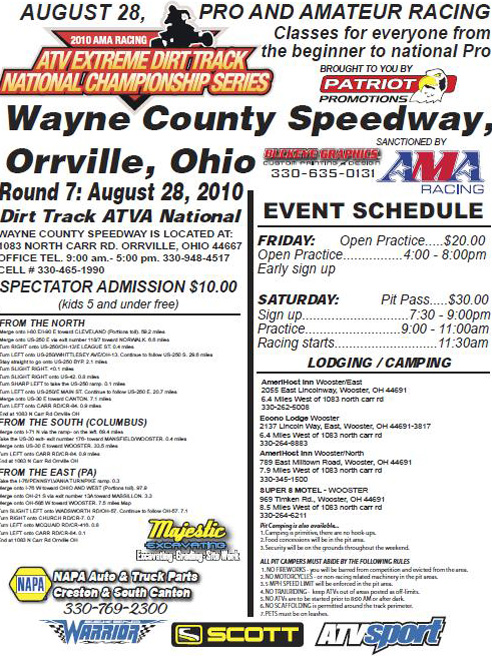 Extreme Dirt Track ATV Racing - Orrville, Ohio