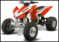 Kawasaki KFX450R ATV with Orange/White Maier Bodywork