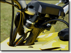 New Rubber mounted handlebar clamp helps reduce vibration