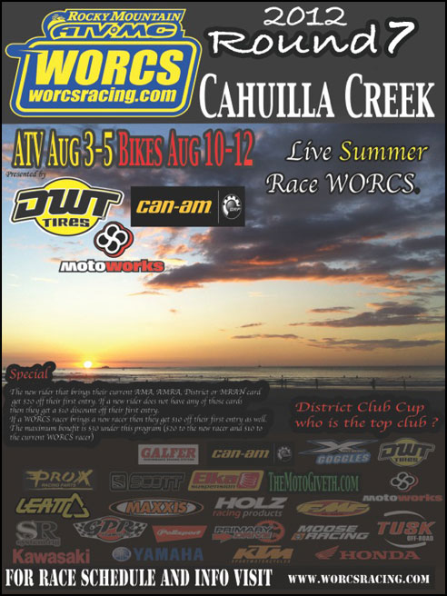 WORCS - Round 7 Cahuilla Creek MX  - Race Flyer