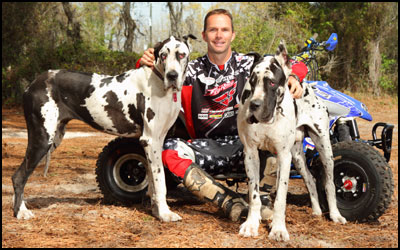 #7 Joe Byrd with his Great Dane's Oakley & Axle 