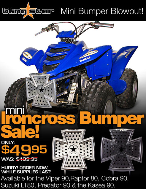Blingstar Youth ATV Iron Cross Bumper