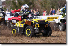 Bryan Bukhannon races to the first turn aboard his ITP and Warnet Can-Am ATV