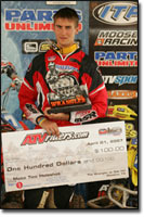 #191 Dustin Wimmer Winner of the ATVRiders.com  Holeshot Award