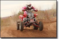 Angela Butler aboard her Polaris Outlaw 450 ATV