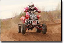 Angela Butler aboard her Polaris Outlaw 450 ATV 