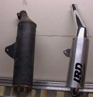 LRD vs. stock silencer side by side comparison