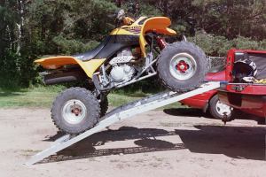 My EX on the ramps... a very gentle climb into the truck