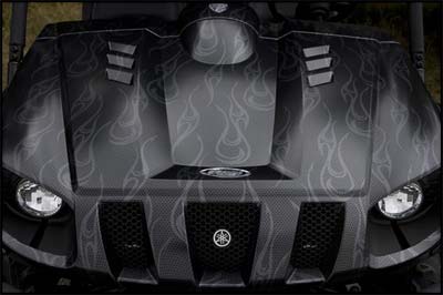 Close up Rhino 700 FI Ghost Flames Side X Side 