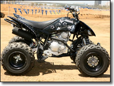 2008 Yamaha Raptor 250 ATV all black customizable graphic kit