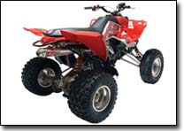 Suzuki LT-Z90 ATV with Mini TRS Tri-Oval Exhaust System 